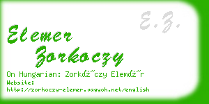 elemer zorkoczy business card